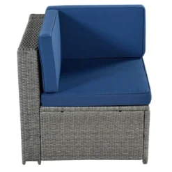 9pc Wicker Patio Conversation Set With Cushions - Blue - GODEER -Crosley shop GUEST ab662dcf 260a 478b b715 157a1ca94814