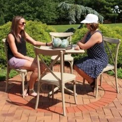 Sunnydaze Decor Sunnydaze All-Weather Commercial-Grade Bellemead Indoor/Outdoor Patio Furniture Dining Set With Square Table With Folding Top, Tan, 5pc -Crosley shop GUEST ab89e551 27c9 4d38 8a8b 79b872eec836