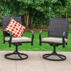 Rattan Wicker 360 Swivel Patio Dining Chairs - Captiva Designs -Crosley shop GUEST aba68a3f fd1d 46cd bf0a d343681e2be8