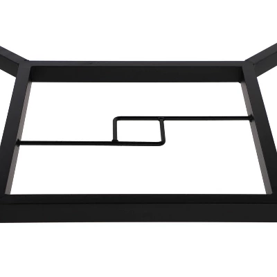 5pc Outdoor Bar Set With Cushions & Square Metal Table With Umbrella Hole - Captiva Designs 9 5pc Outdoor Bar Set With Cushions & Square Metal Table With Umbrella Hole - Captiva Designs - Image 9