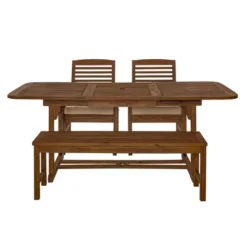 Ravenscroft 4pc Extendable Acacia Wood Outdoor Dining Set - Saracina Home -Crosley shop GUEST aceba1fb ced7 4574 a6c3 679b568def71