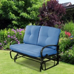 Costway Glider Outdoor Patio Rocking Bench Loveseat Cushioned Seat Steel Frame Blue 10 Costway Glider Outdoor Patio Rocking Bench Loveseat Cushioned Seat Steel Frame Blue -Crosley shop GUEST acf1c82d b1ec 43cb 925e 7f881e774f36