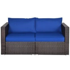 Costway 4PCS Patio Rattan Corner Sofa Sectional Furniture SetBlueBeigeNavy Cushion 13 Costway 4PCS Patio Rattan Corner Sofa Sectional Furniture SetBlueBeigeNavy Cushion -Crosley shop GUEST ad14ec10 7c3f 45dd 9f48 62ab787abc1c