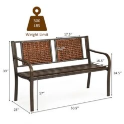 Costway Patio Garden Bench Steel Frame Rattan Backrest Park Yard Outdoor Porch Furniture 9 Costway Patio Garden Bench Steel Frame Rattan Backrest Park Yard Outdoor Porch Furniture -Crosley shop GUEST ae678d71 c1ae 47ec b17b 1e25f1c25e96