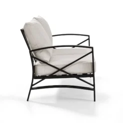 Kaplan Outdoor Metal Loveseat - Oatmeal/Bronze - Crosley -Crosley shop GUEST afbb4056 f387 4706 859e b3e2e82a00c5