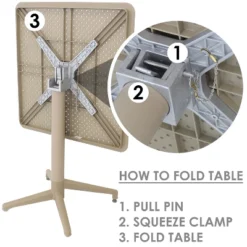 Sunnydaze Decor Sunnydaze All-Weather Commercial-Grade Bellemead Indoor/Outdoor Patio Furniture Dining Set With Square Table With Folding Top, Tan, 5pc -Crosley shop GUEST b07031a3 461f 4892 9659 121f8f0bd30c