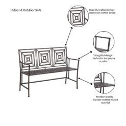 Evergreen Bronze Square Back Garden Bench -Crosley shop GUEST b28d7616 e50d 44e9 b54e 3cd85a13ed62