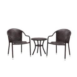 Palm Harbor 3pc Outdoor Wicker Seating Set - Brown - Crosley -Crosley shop GUEST b4594442 04c3 4264 9c56 0a25931b8777