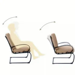 Captiva Designs 5pc Patio Dining Set With Square Table & 4 Metal Spring Motion Chairs -Crosley shop GUEST b56a312d b06c 431f 83ed 802310a08207