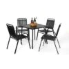 5/7pcs Outdoor Dining Set, Patio Furniture Set Seating Group, Steel Dining Table With Chairs Set For Garden -ModernLuxe