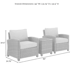 Bradenton 3pc Outdoor Wicker Seating Set With Two Chairs & Side Table Sangria - Crosley -Crosley shop GUEST b63e0f35 8aff 45b5 9657 4b31e16c6a17