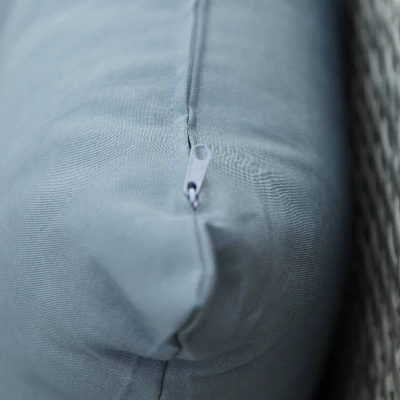 6pc Wicker Patio Set With Glass Table Ottomans - Gray/Dark Gray - GODEER 10 6pc Wicker Patio Set With Glass Table Ottomans - Gray/Dark Gray - GODEER - Image 10