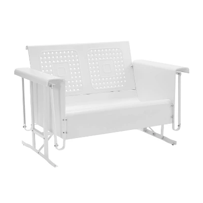 Bates Outdoor Loveseat Glider - White - Crosley 3 Bates Outdoor Loveseat Glider - White - Crosley - Image 3
