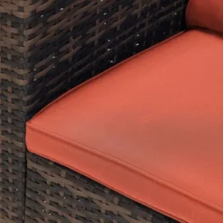 6pc Wicker Outdoor Conversation Set With Cushions - Orange - EDYO LIVING -Crosley shop GUEST b8d4807d e00f 4193 8123 2d3564b10d24