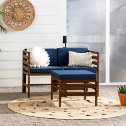 3pc Modular Acacia Wood Patio Chat Set With Cushions - Saracina Home -Crosley shop GUEST b9af1e19 10d4 40f2 9725 792ed3c54083