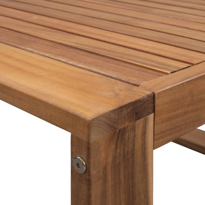 3pc Outdoor Acacia Wood Sectional Conversation Set With Cushions - Gray - GODEER 12 3pc Outdoor Acacia Wood Sectional Conversation Set With Cushions - Gray - GODEER - Image 12