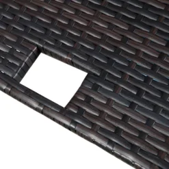 4pc Wicker Patio Sectional Seating Set With Cushions - Brown/Blue - GODEER -Crosley shop GUEST ba10ec22 ed91 451e 9f52 18ad1f52b35d