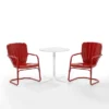 Ridgeland 3pc Outdoor Bistro Set With Table & 2 Chairs - Red - Crosley