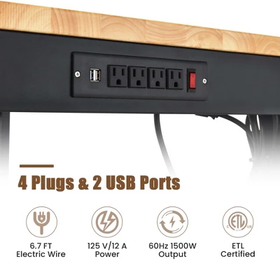 Costway 48" Adjustable Work Bench Heavy-Duty Steel Frame Worktable With Power Outlets 5 Costway 48" Adjustable Work Bench Heavy-Duty Steel Frame Worktable With Power Outlets - Image 5