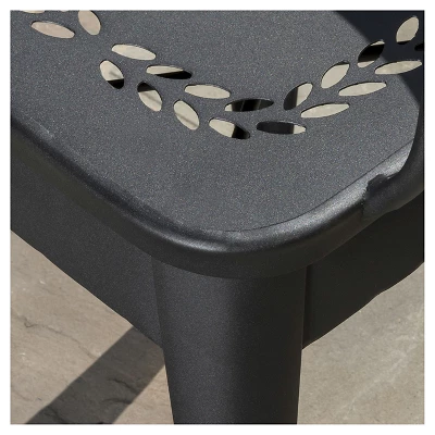 Lourdes 3pc Cast Iron Patio Bistro Set - Black Sand - Christopher Knight Home 3 Lourdes 3pc Cast Iron Patio Bistro Set - Black Sand - Christopher Knight Home - Image 3