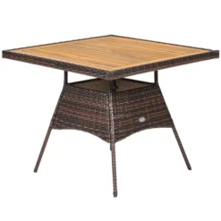 Costway 5PCS Patio Rattan Dining Furniture Set Arm Chair Wooden Table Top 16 Costway 5PCS Patio Rattan Dining Furniture Set Arm Chair Wooden Table Top -Crosley shop GUEST be5d0f14 814a 4e82 a5ea dec1e5465f91