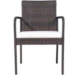 Tangkula 4-Piece Outdoor Rattan Wicker Dining Chairs With Armrests & Soft Cushions -Crosley shop GUEST c00132e8 0d08 4f56 a516 0883a87fd447