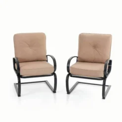 Captiva Designs 5pc Patio Dining Set With Square Table & 4 Metal Spring Motion Chairs -Crosley shop GUEST c0a32d82 c2c4 4525 a355 7718d497f956