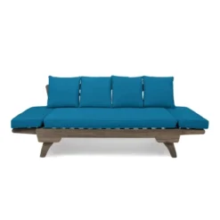 Ottavio Outdoor Acacia Wood Expandable Daybed With Cushions - Dark Teal/Gray - Christopher Knight Home -Crosley shop GUEST c1d70d7b 0e78 4576 8cda fa9d835dca81