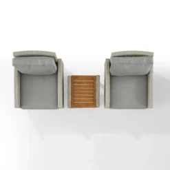 Capella 3pc Outdoor Wicker Chair Set - Gray - Crosley -Crosley shop GUEST c4a317be f980 4471 a7ee 1f284f0c1ce9