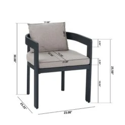 7-Piece Outdoor Patio Dining Set With Aluminum Chairs And Light Gray Cushions, Acacia Wood Table For Backyard Or Garden Dining - Maison Boucle 10 7-Piece Outdoor Patio Dining Set With Aluminum Chairs And Light Gray Cushions, Acacia Wood Table For Backyard Or Garden Dining - Maison Boucle -Crosley shop GUEST c57661b4 6a18 4b36 afec 6f5a5a5350be