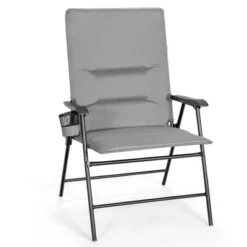 Costway Patio Padded Folding Portable Chair Camping Dining Outdoor Beach Chair GreyBrown -Crosley shop GUEST c65e5e4a fd5b 4fd7 a5a4 c2dbb10fc8d8
