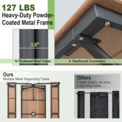 Costway 6FT Picnic Table Bench Set Outdoor HDPE Heavy-Duty Table For 6-8 Person Brown/Grey -Crosley shop GUEST c6c4b5bf a3f7 4fc4 8d29 3edc332d3f0c