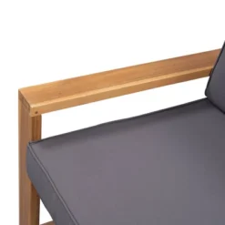 3pc Outdoor Acacia Wood Sectional Conversation Set With Cushions - Gray - GODEER 24 3pc Outdoor Acacia Wood Sectional Conversation Set With Cushions - Gray - GODEER -Crosley shop GUEST c80f7d19 c156 402b bab9 6cab69a76aea