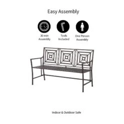 Evergreen Bronze Square Back Garden Bench -Crosley shop GUEST ca510fde e1e9 43ed bcac 8492d8e72195