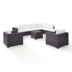 Biscayne 7pc Outdoor Wicker Sectional Set - White - Crosley -Crosley shop GUEST ca95475f eb77 4f9d ac35 c631e015eaa9