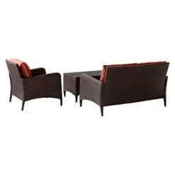 Kiawah 3 Piece Outdoor Wicker Seating Set Sangria - Crosley 7 Kiawah 3 Piece Outdoor Wicker Seating Set Sangria - Crosley -Crosley shop GUEST cab74b80 66d5 4c5f 8bf9 d85cc43ce5c1