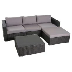 Santa Rosa 5pc Wicker Patio Seating Sectional Set With Cushions - Gray With Silver Gray Cushions - Christopher Knight Home 4 Santa Rosa 5pc Wicker Patio Seating Sectional Set With Cushions - Gray With Silver Gray Cushions - Christopher Knight Home -Crosley shop GUEST cbec8234 557f 4ada b780 cdde9d08091f