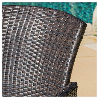 Anaya Set Of 2 Wicker Patio Dining Chair - Brown - Christopher Knight Home 2 Anaya Set Of 2 Wicker Patio Dining Chair - Brown - Christopher Knight Home - Image 2