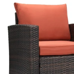 6pc Wicker Outdoor Conversation Set - Orange - EDYO LIVING 21 6pc Wicker Outdoor Conversation Set - Orange - EDYO LIVING -Crosley shop GUEST cd90e067 684b 4cee bdb4 5de358b6235f