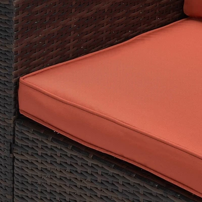 6pc Wicker Outdoor Conversation Set - Orange - EDYO LIVING 7 6pc Wicker Outdoor Conversation Set - Orange - EDYO LIVING - Image 7