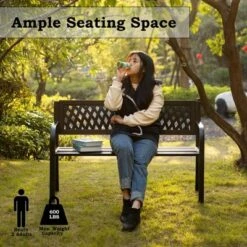 Gardenised Outdoor Steel 47 Park Bench For Yard, Patio, Garden And Deck, Black Weather Resistant Porch Bench, Park Seating 10 Gardenised Outdoor Steel 47 Park Bench For Yard, Patio, Garden And Deck, Black Weather Resistant Porch Bench, Park Seating -Crosley shop GUEST cdfc0776 3db1 4a0f 95c9 c1cc1c3d9a10