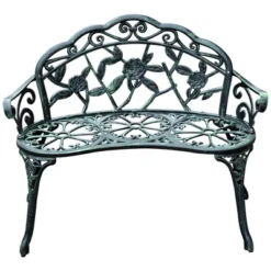 Outsunny Garden Bench Loveseat With Floral Rose Style, Cast Aluminum Frame For Outdoor, Patio, Park, Deck, Antique Green 7 Outsunny Garden Bench Loveseat With Floral Rose Style, Cast Aluminum Frame For Outdoor, Patio, Park, Deck, Antique Green -Crosley shop GUEST cea0802d cb39 4941 a33f 2d42dc7d7f7b