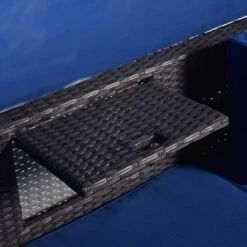 4pc Outdoor Wicker Rectangle Daybed With Canopy & Cushions - Blue - GODEER -Crosley shop GUEST cf05f8cc eea1 4832 865e 9270dafee752