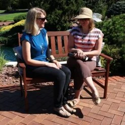 Sunnydaze Decor Sunnydaze Outdoor Meranti Wood With Teak Oil Finish Modern Rustic Wooden 2-Person Bench Seat - Brown -Crosley shop GUEST cfad16fd 2bf6 4ac0 86e5 4b90fde95bb0