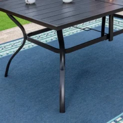 7pc Patio Dining Set With Steel Table With Umbrella Hole & Metal Padded Arm Chairs - Captiva Designs -Crosley shop GUEST d09ec231 38e1 45e4 a299 9c6d2a5e71c7 1