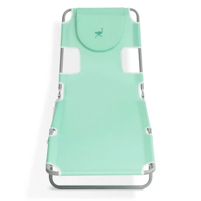 Ostrich Outdoor Folding Adjustable Recliner Chaise Lounge Chair For Beaches, Lakes, And Backyard Pools With Carrying Straps, Teal 3 Ostrich Outdoor Folding Adjustable Recliner Chaise Lounge Chair For Beaches, Lakes, And Backyard Pools With Carrying Straps, Teal - Image 3