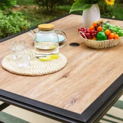 7pc Patio Dining Set With 360 Swivel Chairs & Rectangle Plastic Tabletop - Captiva Designs -Crosley shop GUEST d10524e7 30d8 4da8 9132 4b350f43408e