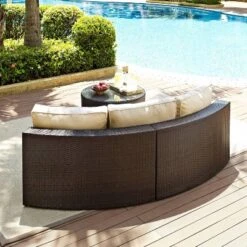 Catalina 2pc Outdoor Wicker Sectional Set - Sand - Crosley -Crosley shop GUEST d2912708 0dd4 4bbe 9019 2b536cc3cc6b
