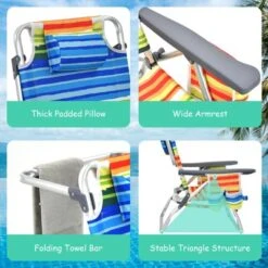 Tangkula 2 Pack Of Folding Beach Chair Portable Backpacking Chair With Cup Holder Headrest Storage Bag For Outdoor -Crosley shop GUEST d2d563f0 8bd8 467a b320 c323e4431a67