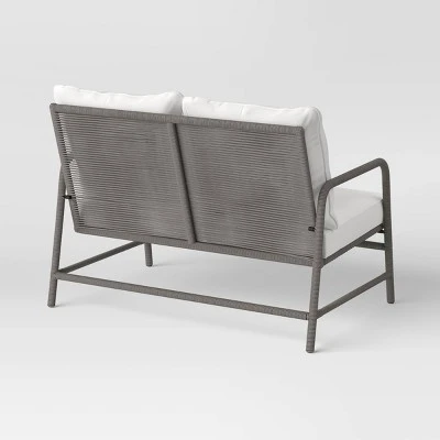 Granby Padded Wicker Patio Loveseat - Gray - Threshold™ 3 Granby Padded Wicker Patio Loveseat - Gray - Threshold™ - Image 3